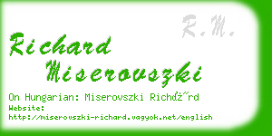 richard miserovszki business card